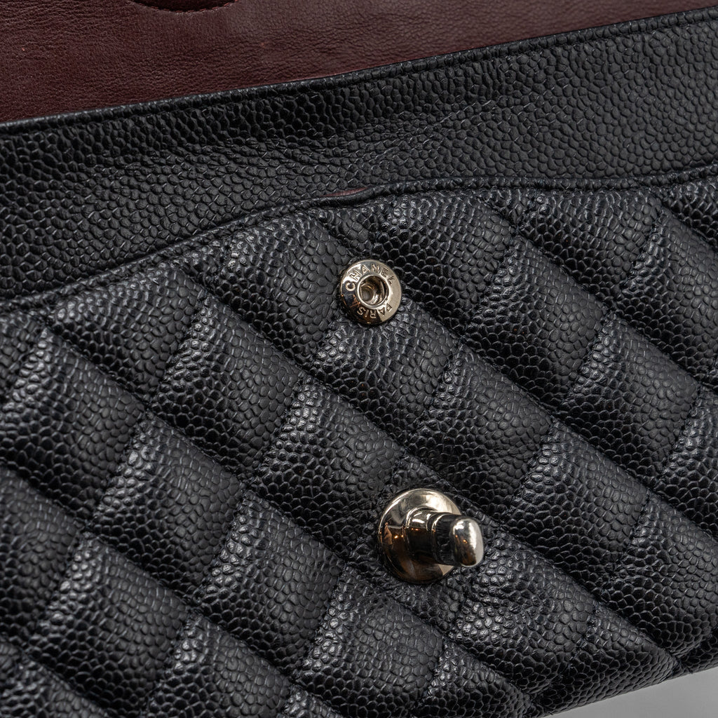 CHANEL MEDIUM CLASSIC FLAP BAG CAVIAR BLACK WITH SHW