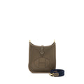 HERMES MINI EVELYNE CLEMENCE ETOUPE/BLEU INDIGO GHW