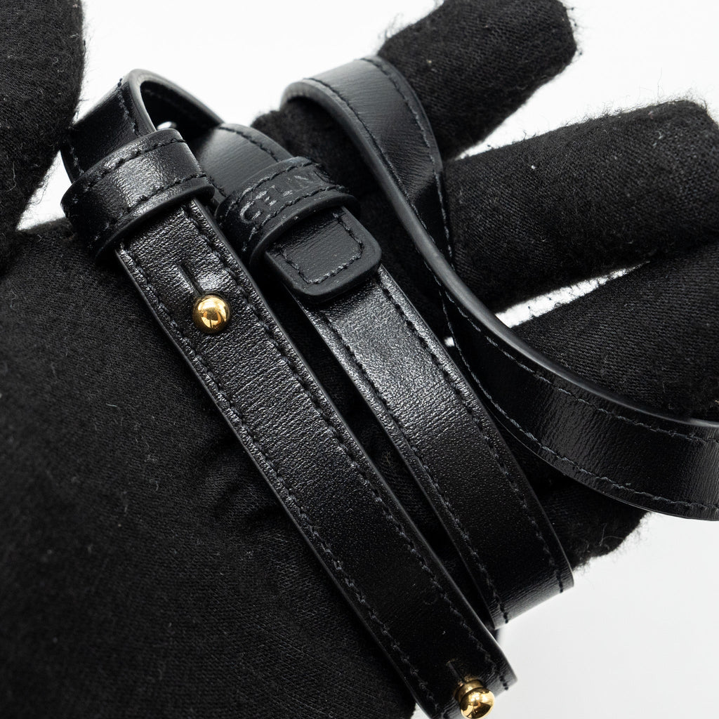CELINE MINI CLAUDE SHINY CALFSKIN BLACK GHW