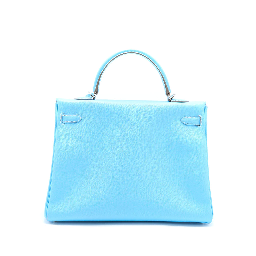 HERMES KELLY 35 EPSOM 7N BLUE CELESTE SHW