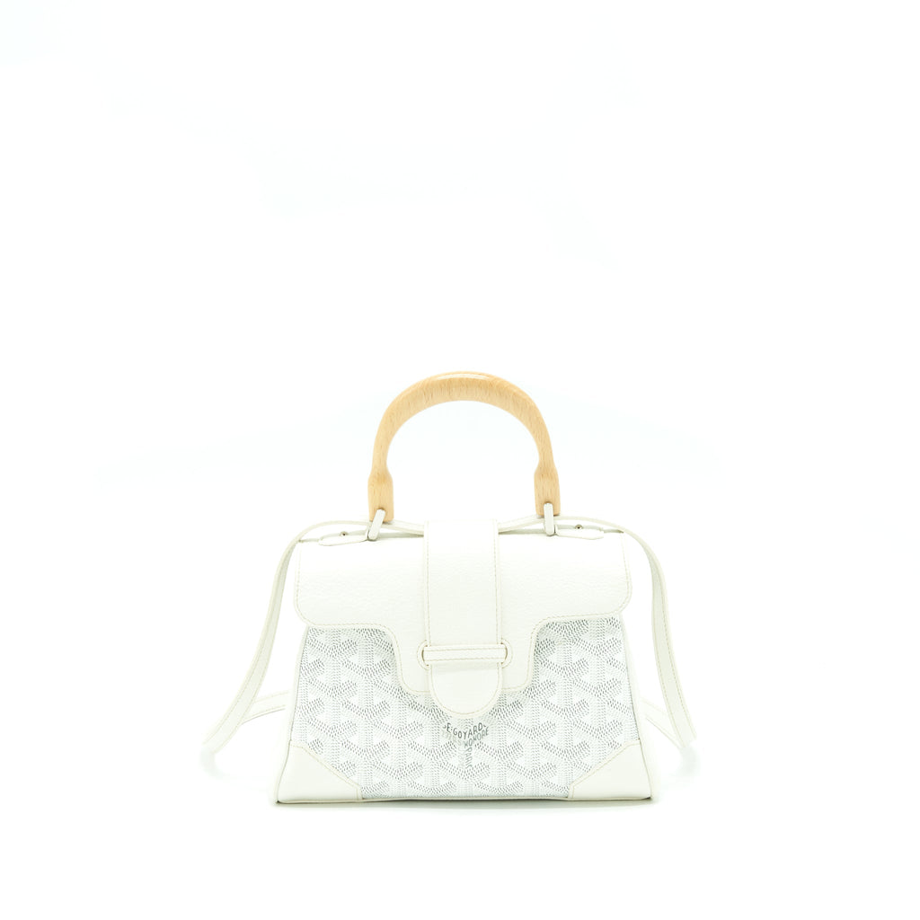 GOYARD SAIGON MINI GOYARDINE CANVAS WHITE SHW