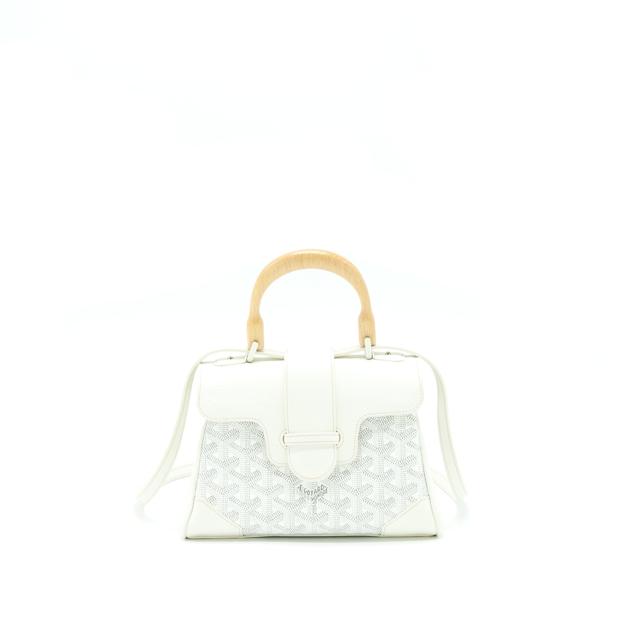 GOYARD SAIGON MINI GOYARDINE CANVAS WHITE SHW
