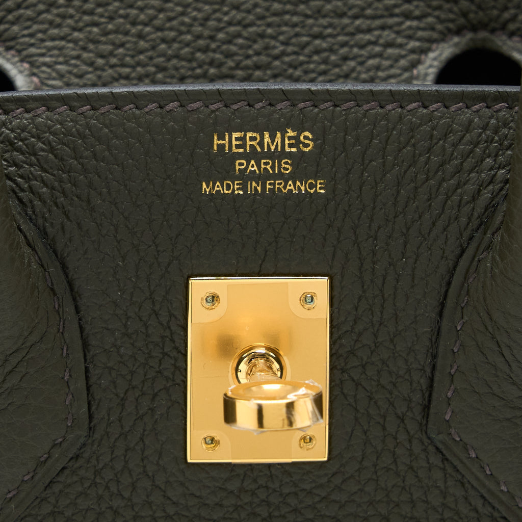 HERMES BIRKIN 25 TOGO C6 VERT DE GRIS GHW