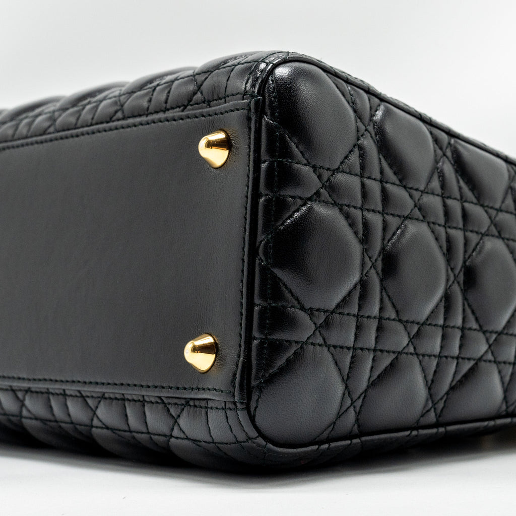 DIOR LARGE LADY DIOR LAMBSKIN BLACK GHW