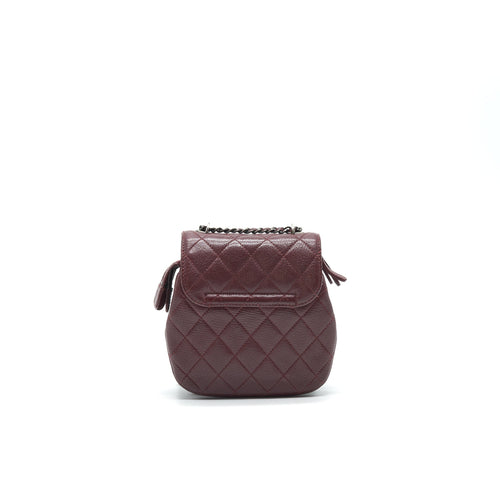 CHANEL SMALL FLAP BAG WITH CHAIN BURGUNDY SHW