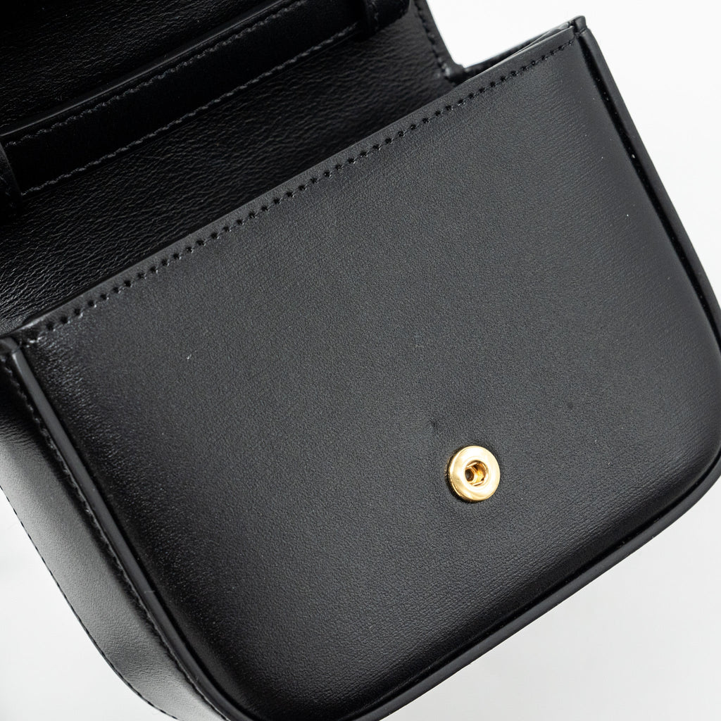 CELINE MINI CLAUDE SHINY CALFSKIN BLACK GHW