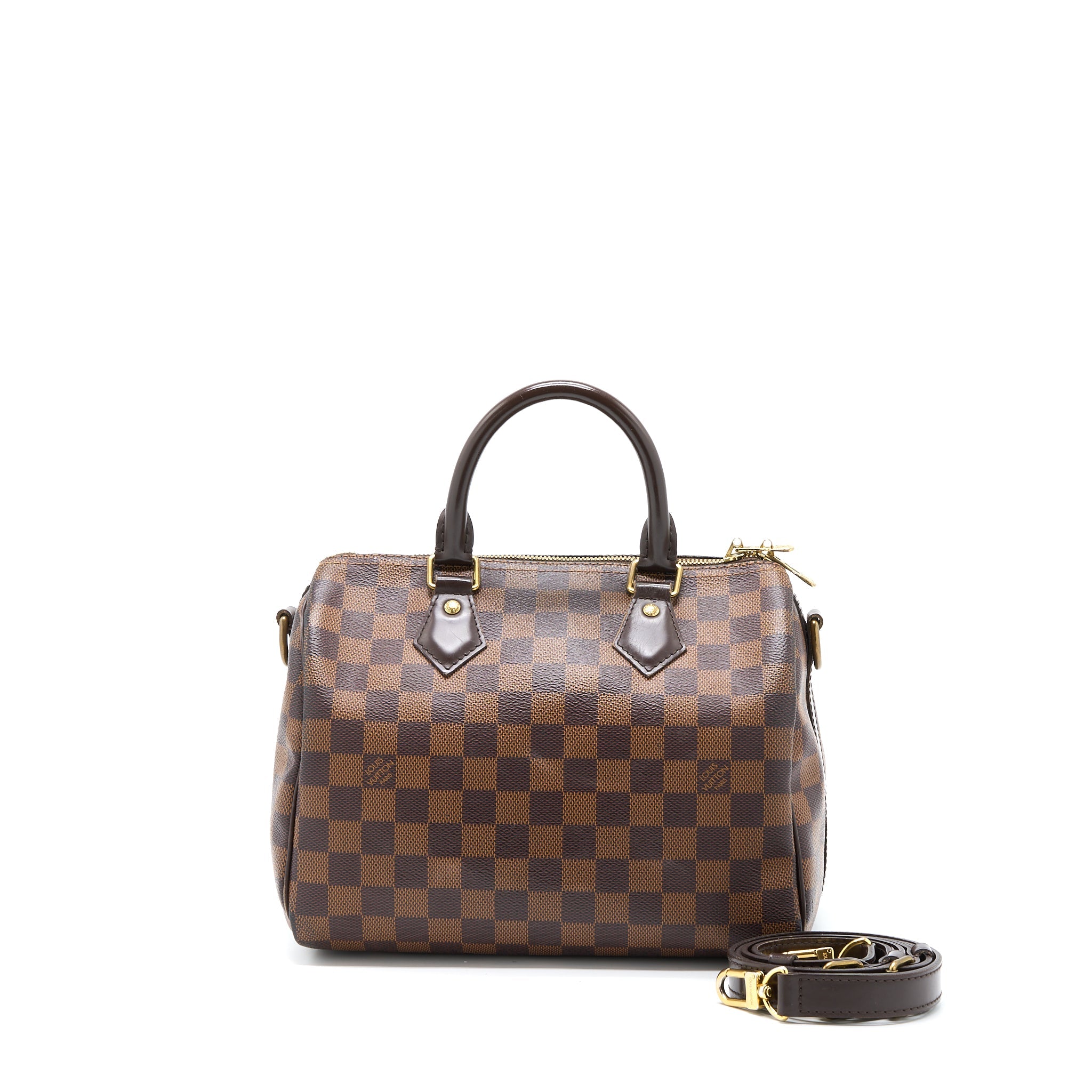 LOUIS VUITTON SPEEDY BANDOULIERE 25 DAMIER EBENE CANVAS GHW