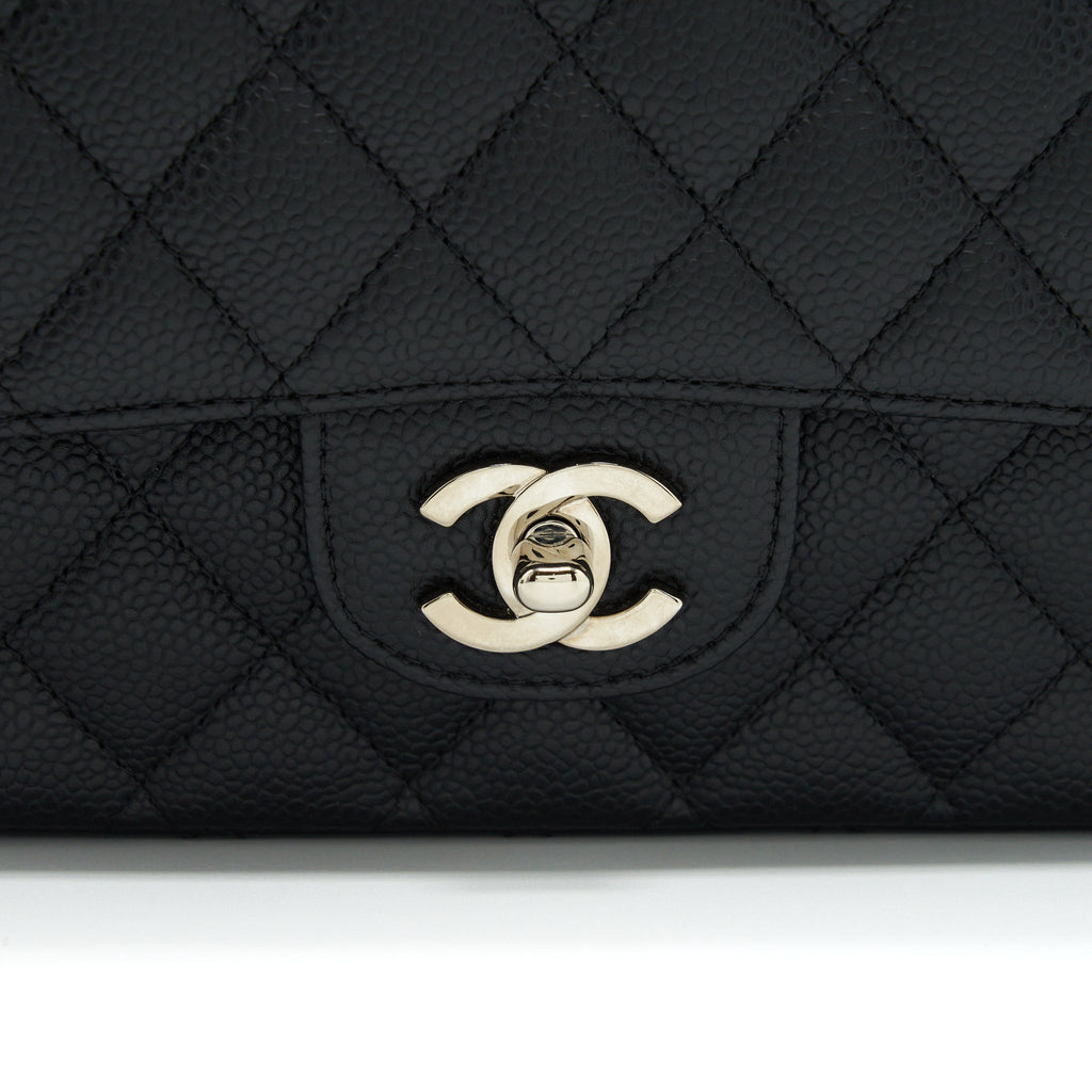 CHANEL MEDIUM CLASSIC FLAP BAG CAVIAR BLACK SHW