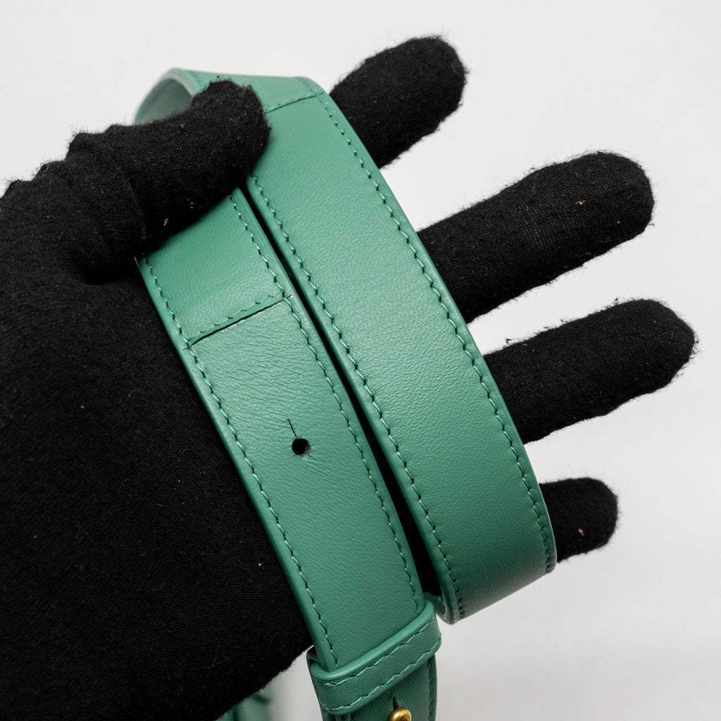 BOTTEGA VENETA CASSETTE BAG LAMBSKIN GREEN GHW