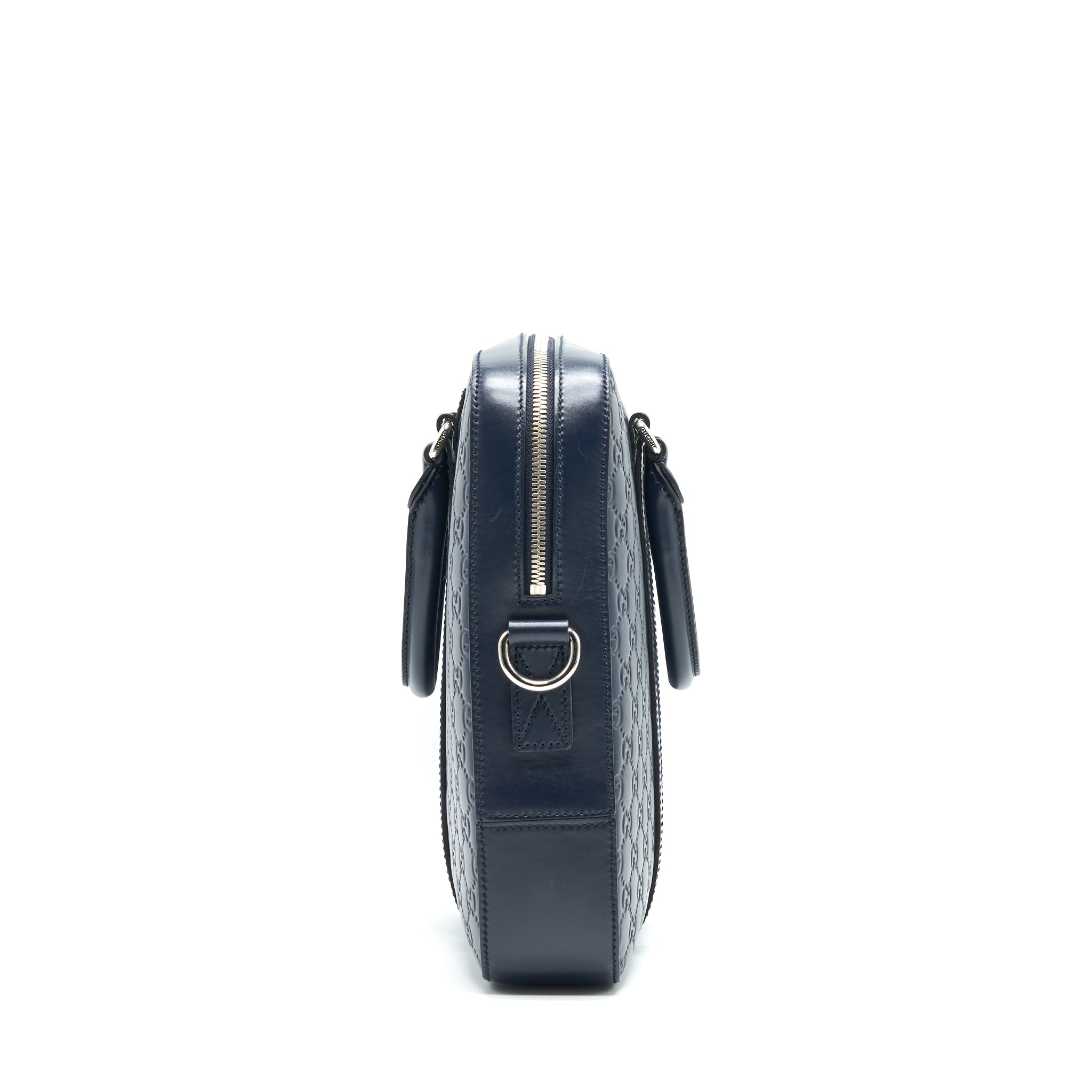 GUCCI MEN'S LEATHER BRIEFCASE NAVY