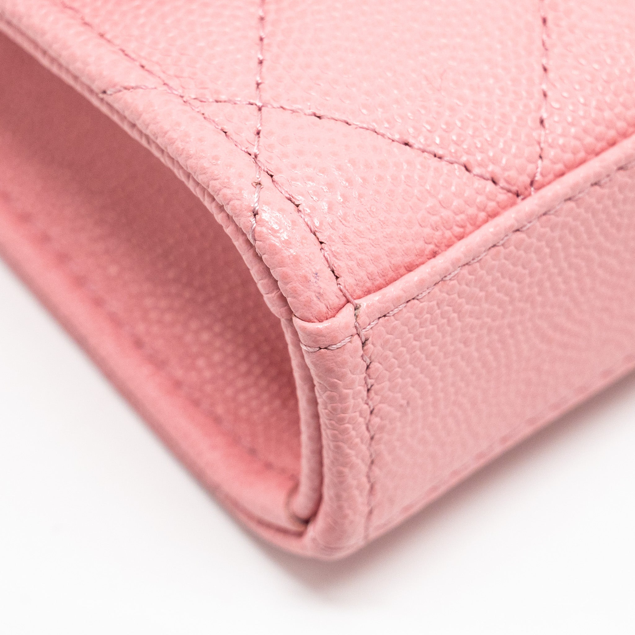 CHANEL MINI FLAP BAG WITH CHAIN HANDLE CAVIAR PINK GHW (MICROCHIP)