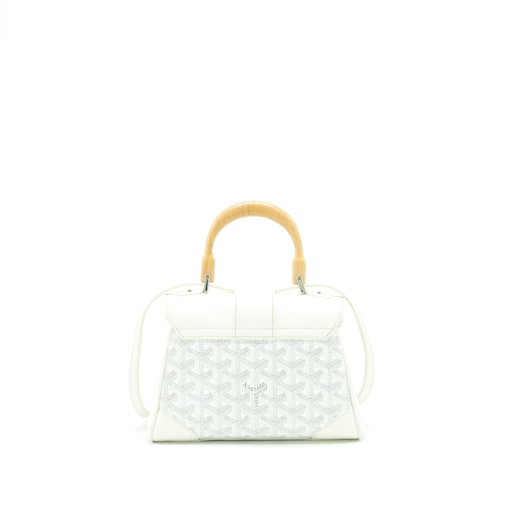 GOYARD SAIGON MINI GOYARDINE CANVAS WHITE SHW