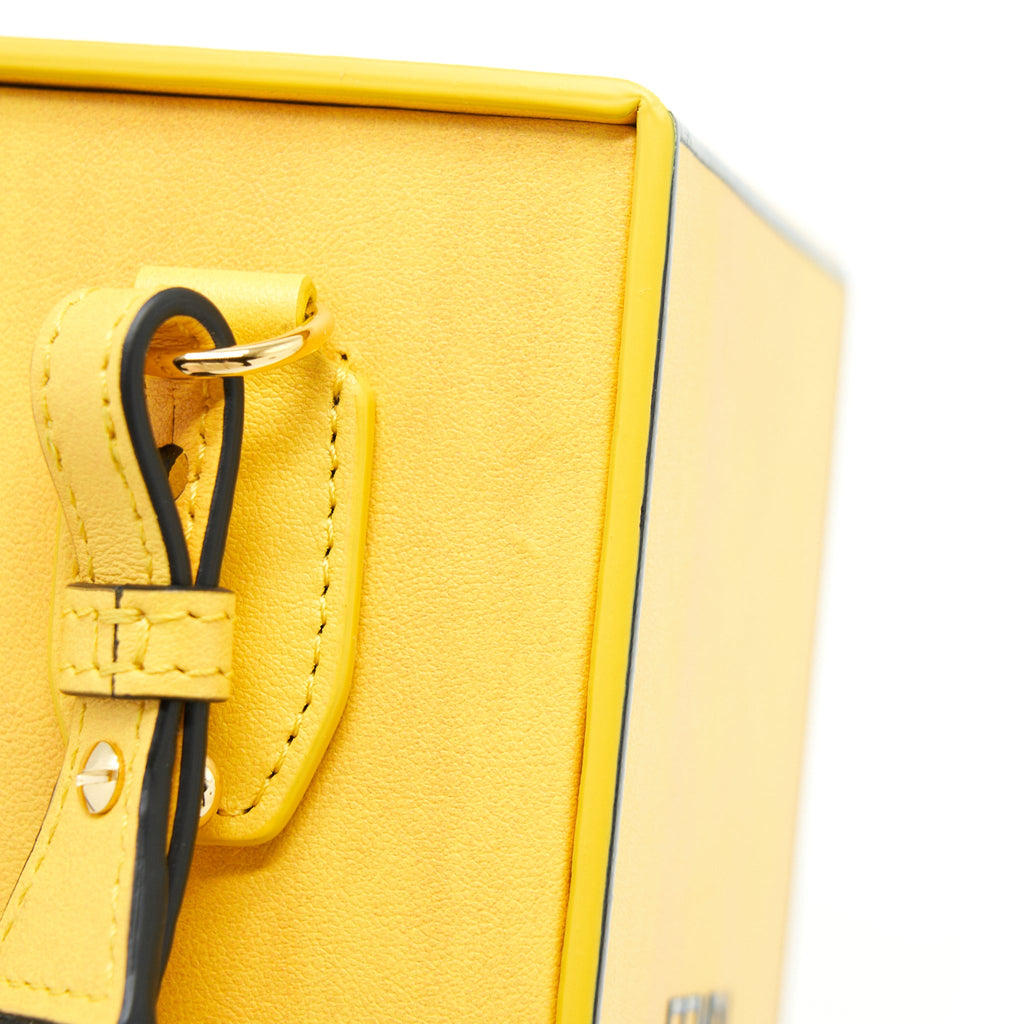 FENDI VERTICAL BOX SHOULDER BAG YELLOW/ BLACK