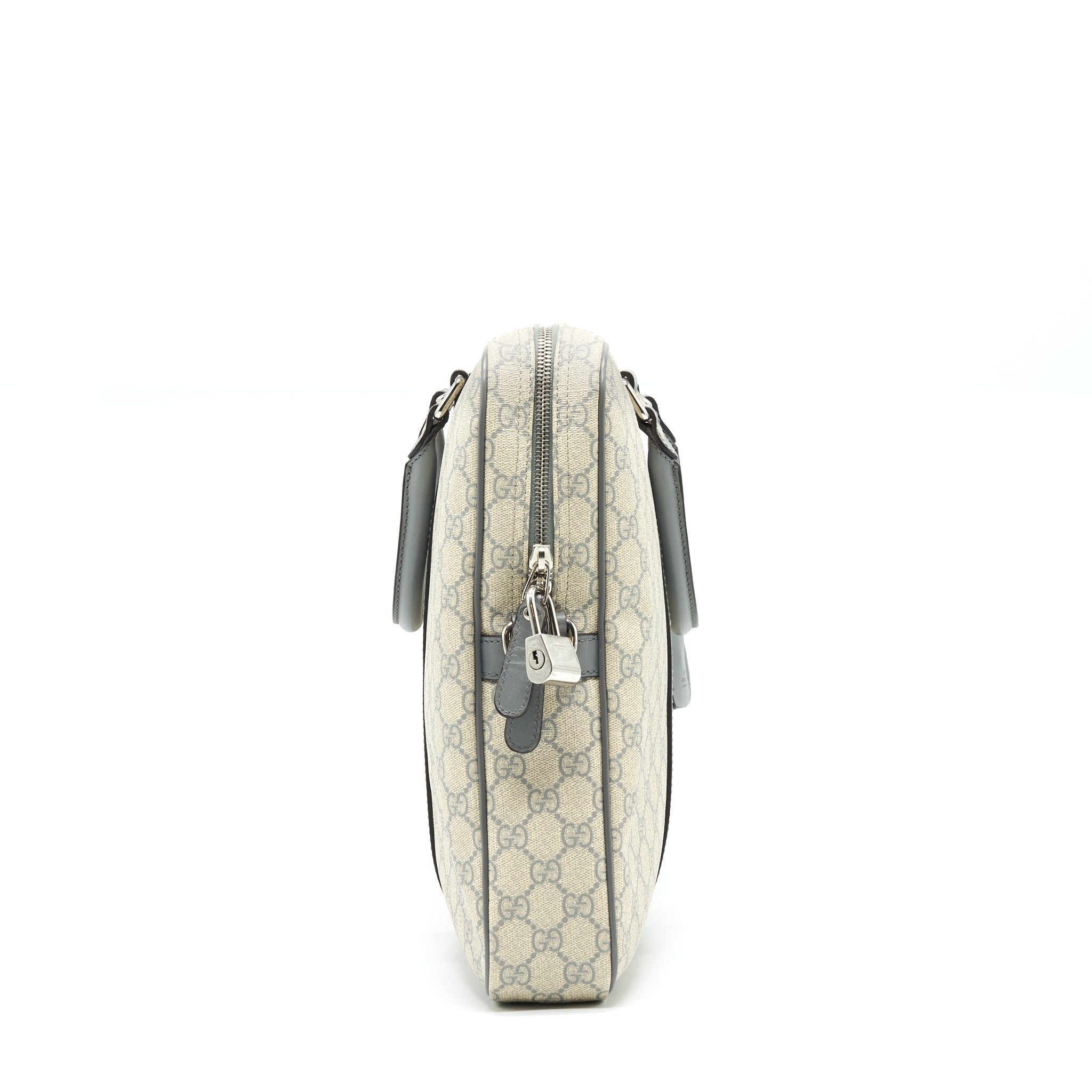 GUCCI MEN'S MONOGRAM CANVAS BRIEFCASE BEIGE