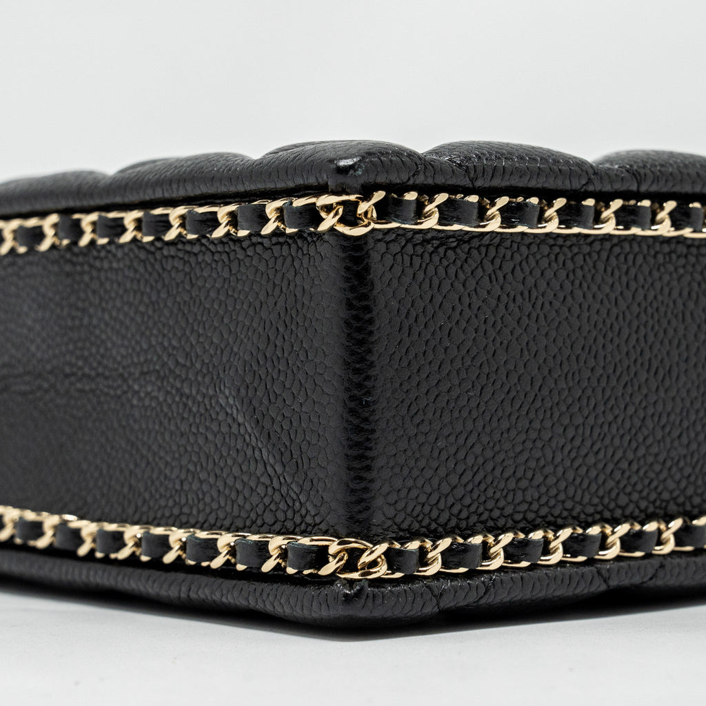 CHANEL QUILTED EVENING BOX BAG CAVIAR BLACK LGHW (MICROCHIP)