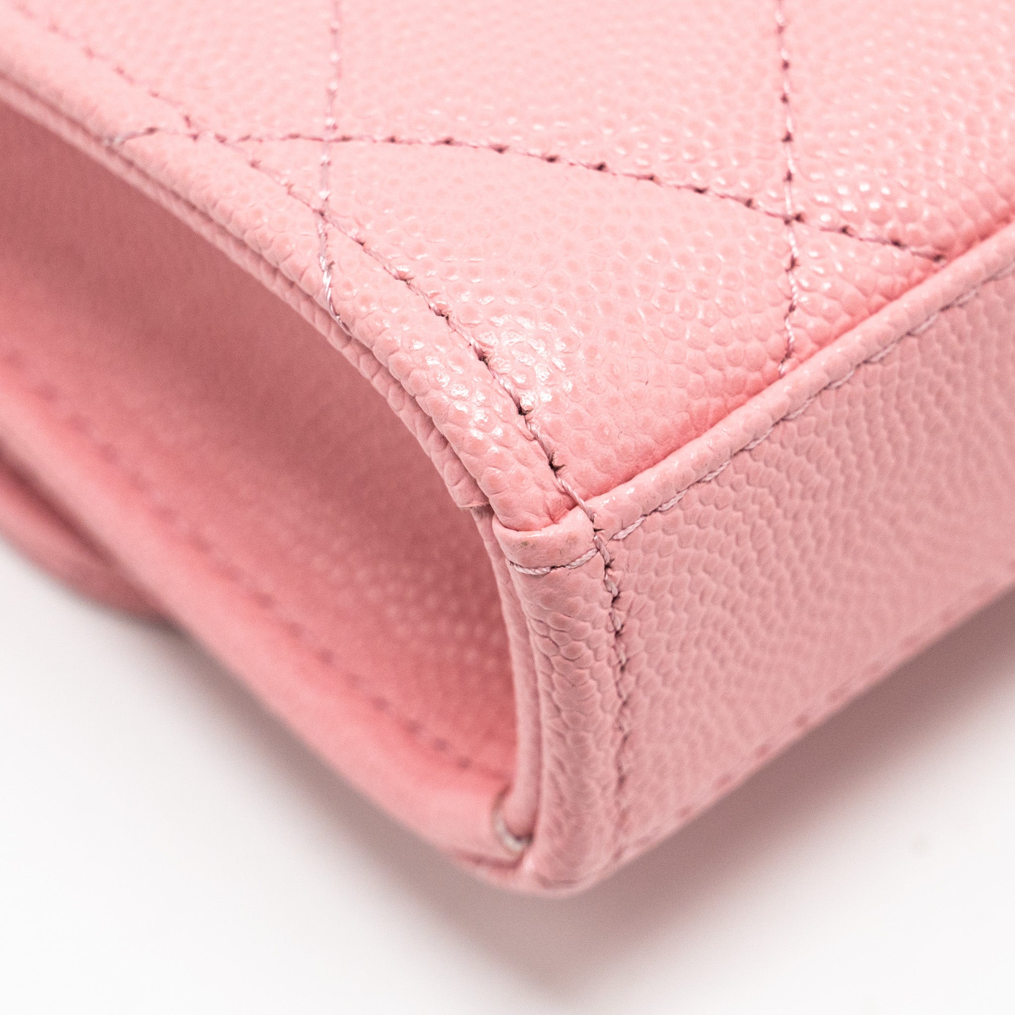 CHANEL MINI FLAP BAG WITH CHAIN HANDLE CAVIAR PINK GHW (MICROCHIP)