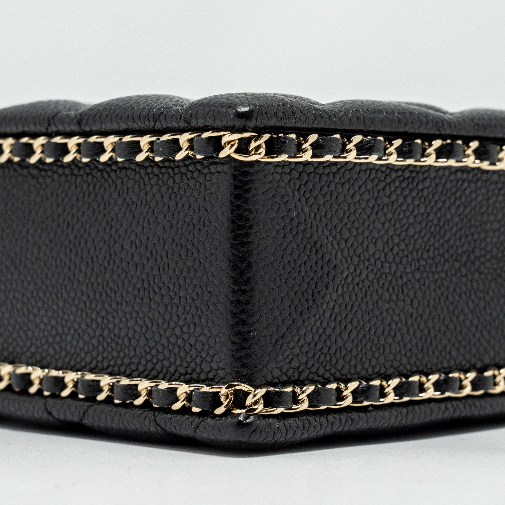 CHANEL QUILTED EVENING BOX BAG CAVIAR BLACK LGHW (MICROCHIP)