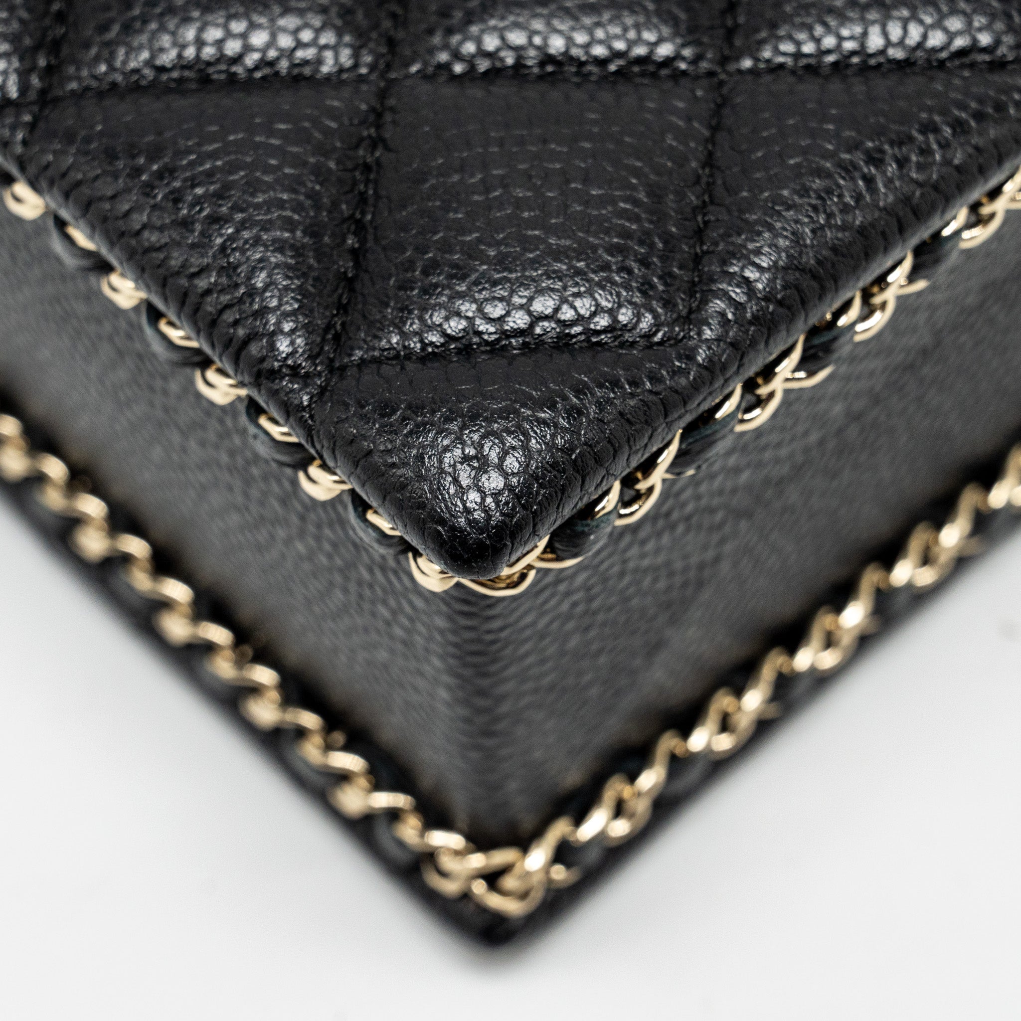 CHANEL QUILTED EVENING BOX BAG CAVIAR BLACK LGHW (MICROCHIP)
