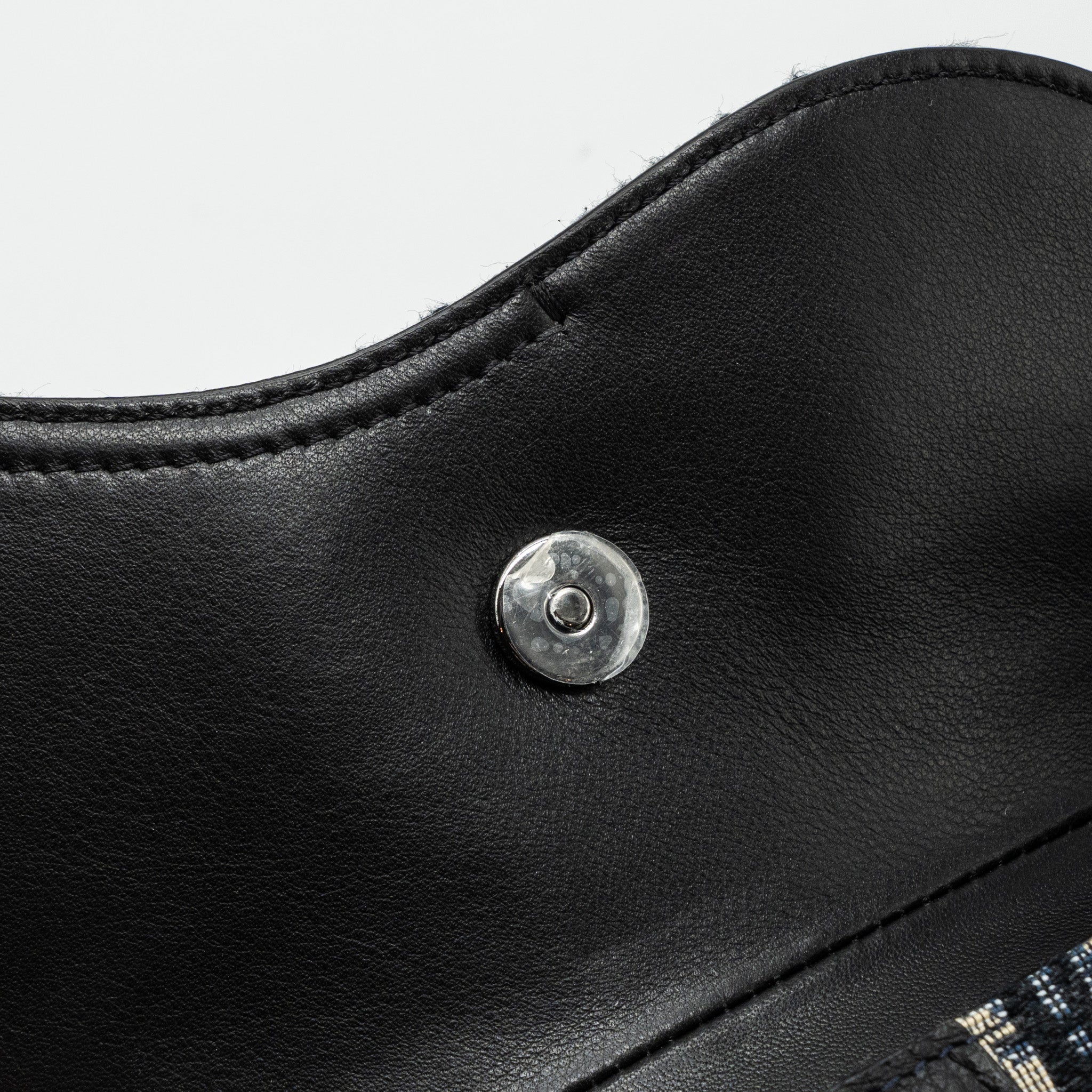 DIOR SADDLE BELT BAG BLUE DIOR OBLIQUE JACQUARD BLACK HARDWARE