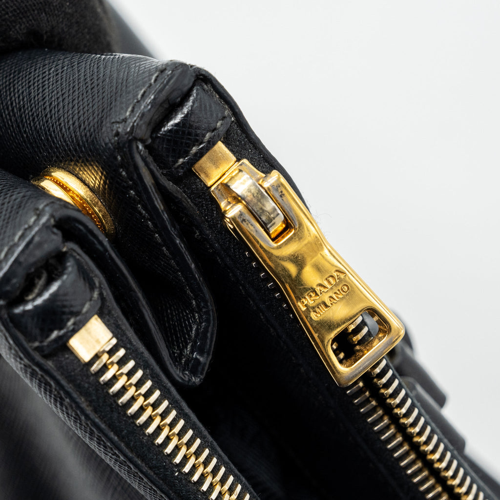 PRADA SAFFIANO TOTE BAG CALFSKIN BLACK GHW