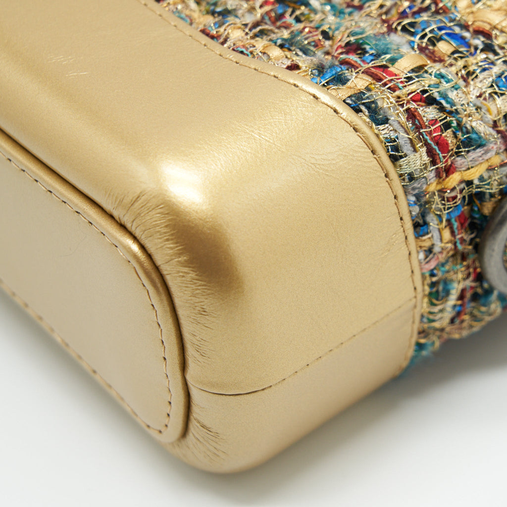 CHANEL SMALL GABRIELLE HOBO BAG TWEED GOLD/MULTICOLOUR
