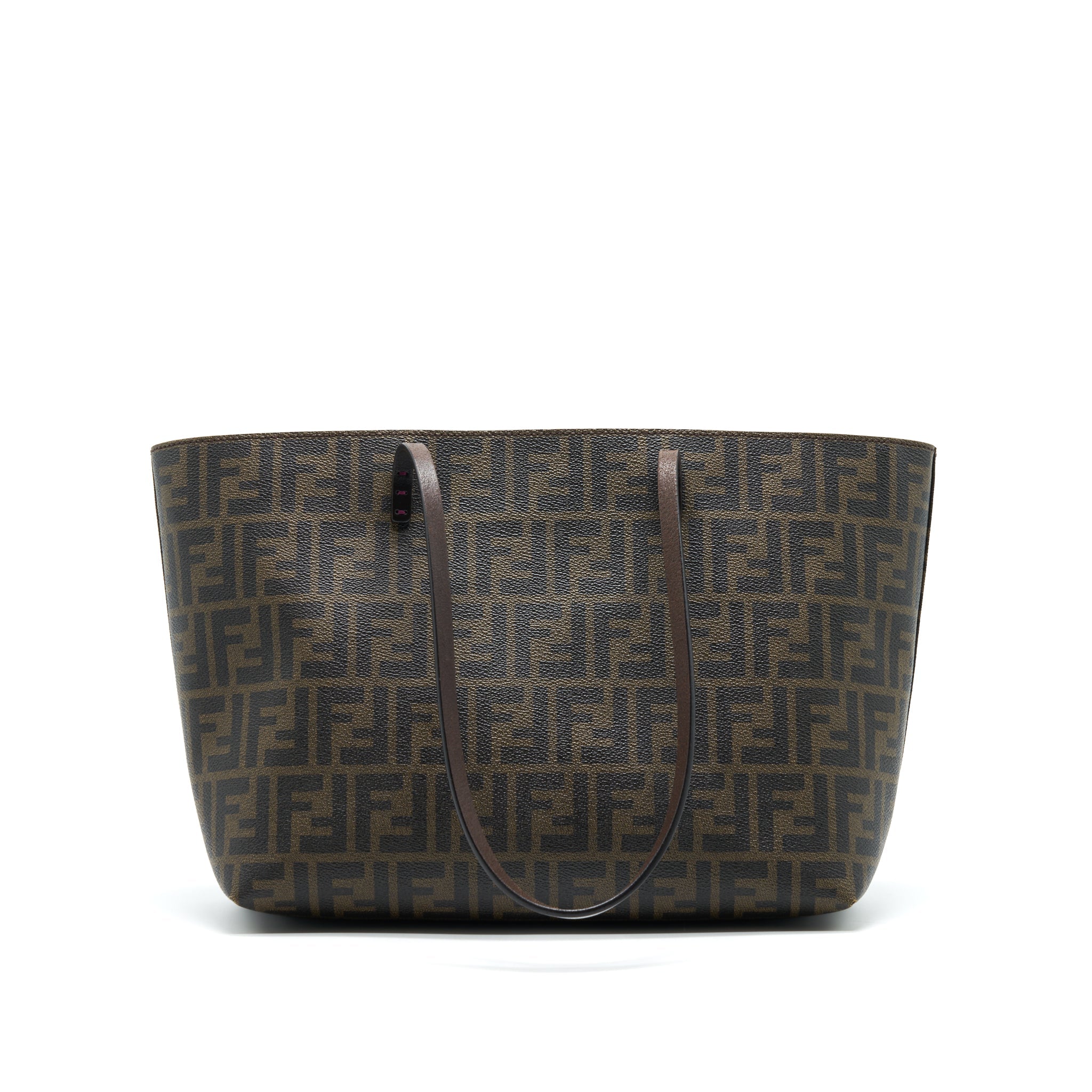 FENDI MONOGRAM LEATHER SHOPPER TOTE BAG