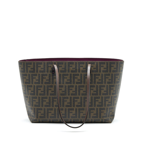 FENDI MONOGRAM LEATHER SHOPPER TOTE BAG