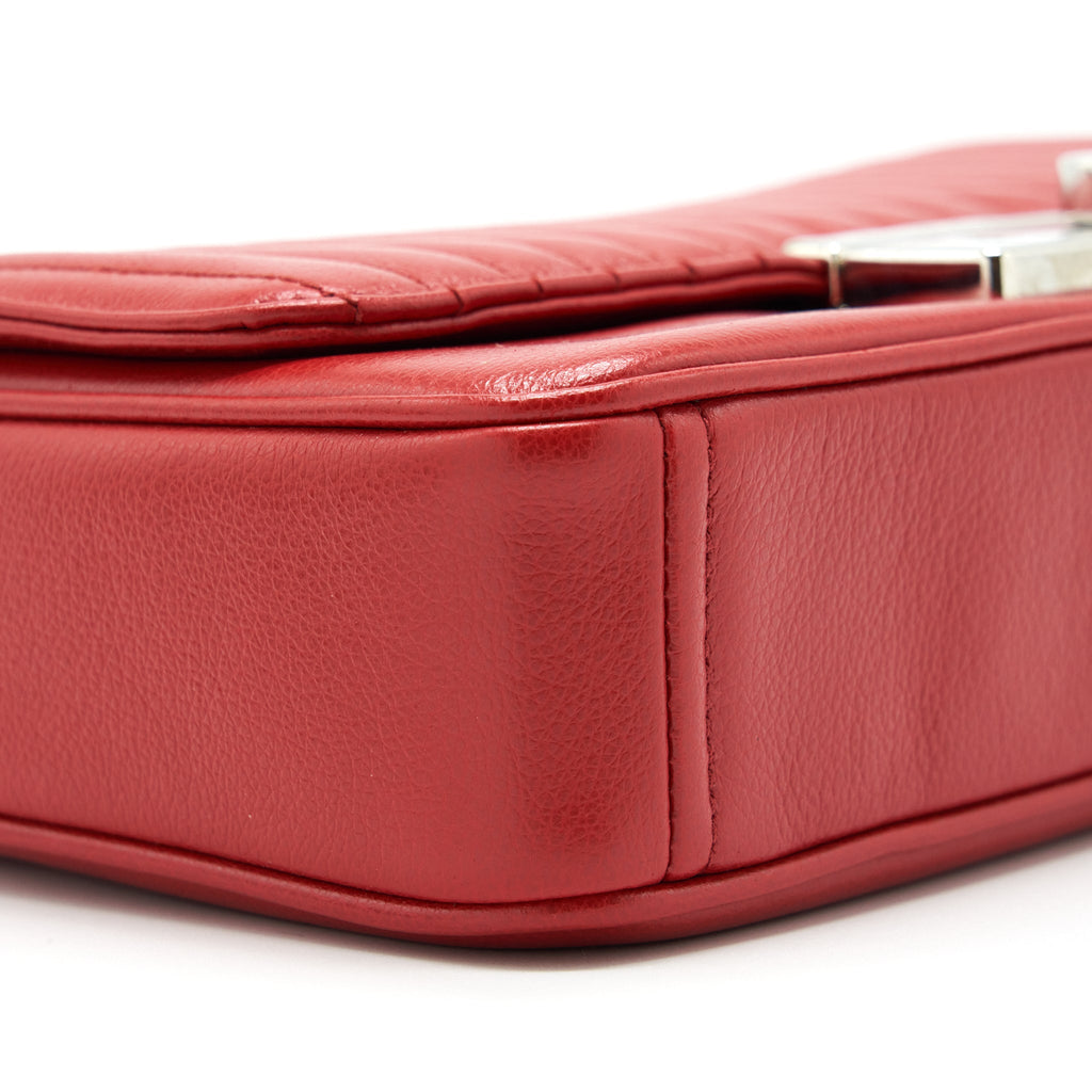 PRADA GLACÉ CROSSBODY BAG CALFSKIN RED SHW