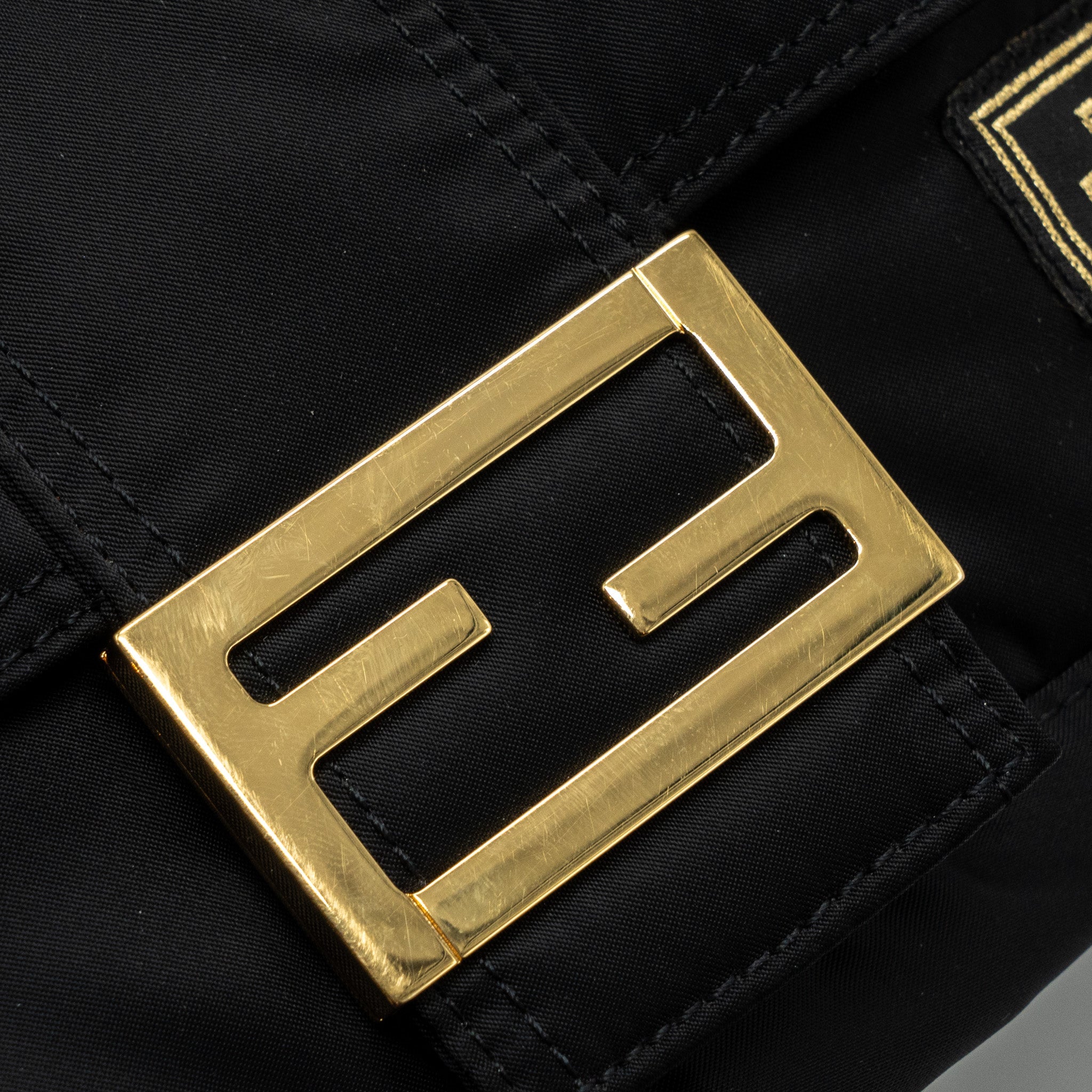 FENDI REGULAR BAGUETTE NYLON BLACK GHW