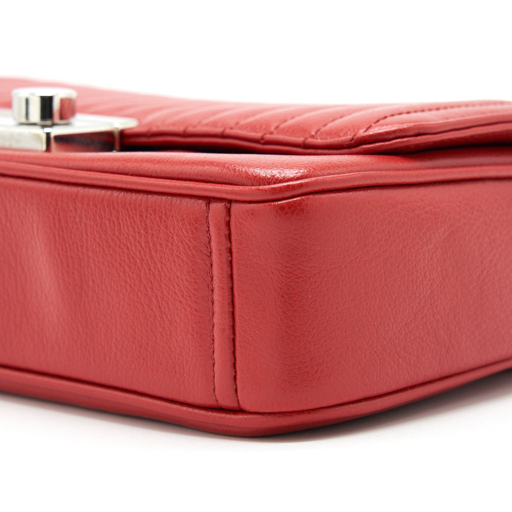 PRADA GLACÉ CROSSBODY BAG CALFSKIN RED SHW