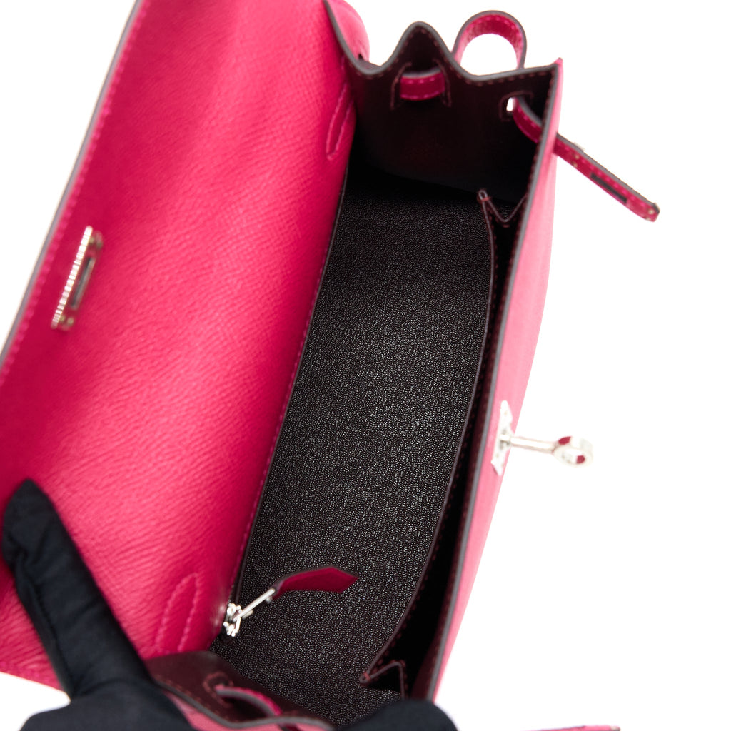 HERMES KELLY 25 EPSOM FRAMBOISE/PRUNE SHW
