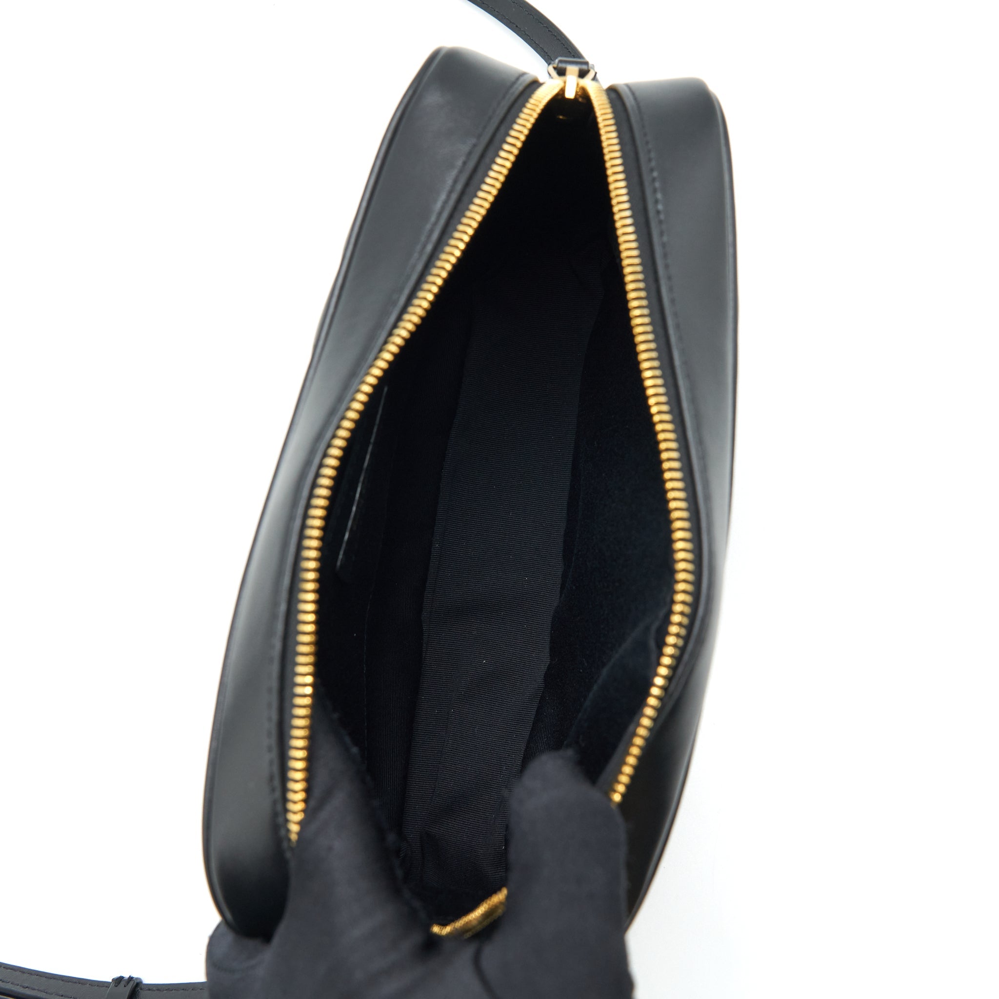 SAINT LAURENT/YSL LOU CAMERA BAG CALFSKIN BLACK GHW