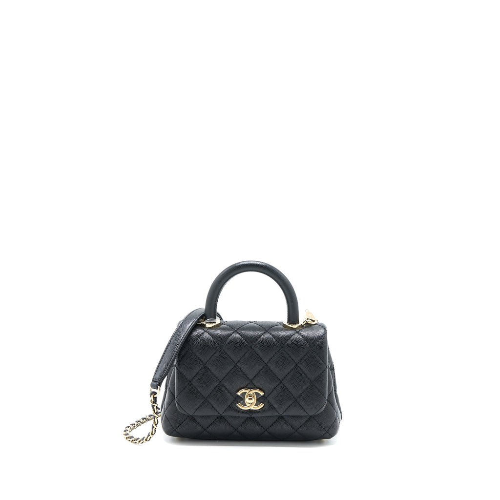 CHANEL MINI COCO HANDLE CAVIAR BLACK LGHW