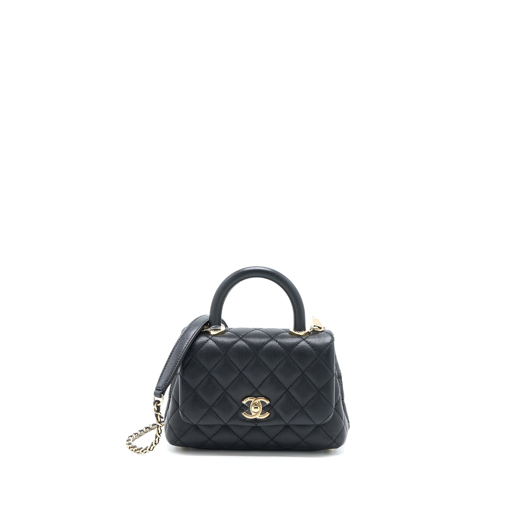 CHANEL MINI COCO HANDLE CAVIAR BLACK LGHW
