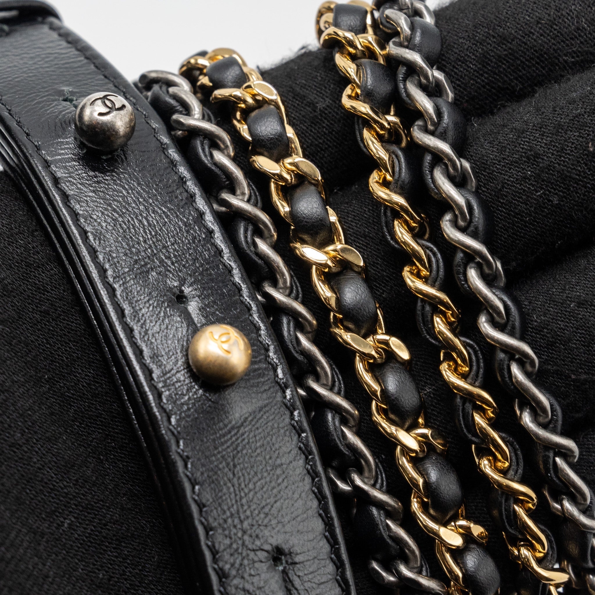 CHANEL SMALL GABRIELLE HOBO BAG AGED CALFSKIN BLACK MULTICOLOUR HARDWARE