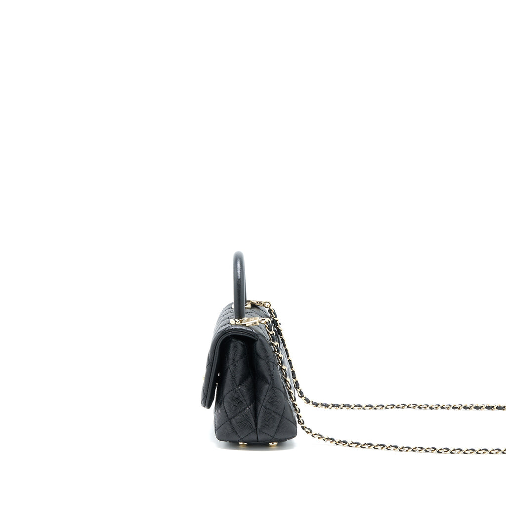 CHANEL MINI COCO HANDLE CAVIAR BLACK LGHW