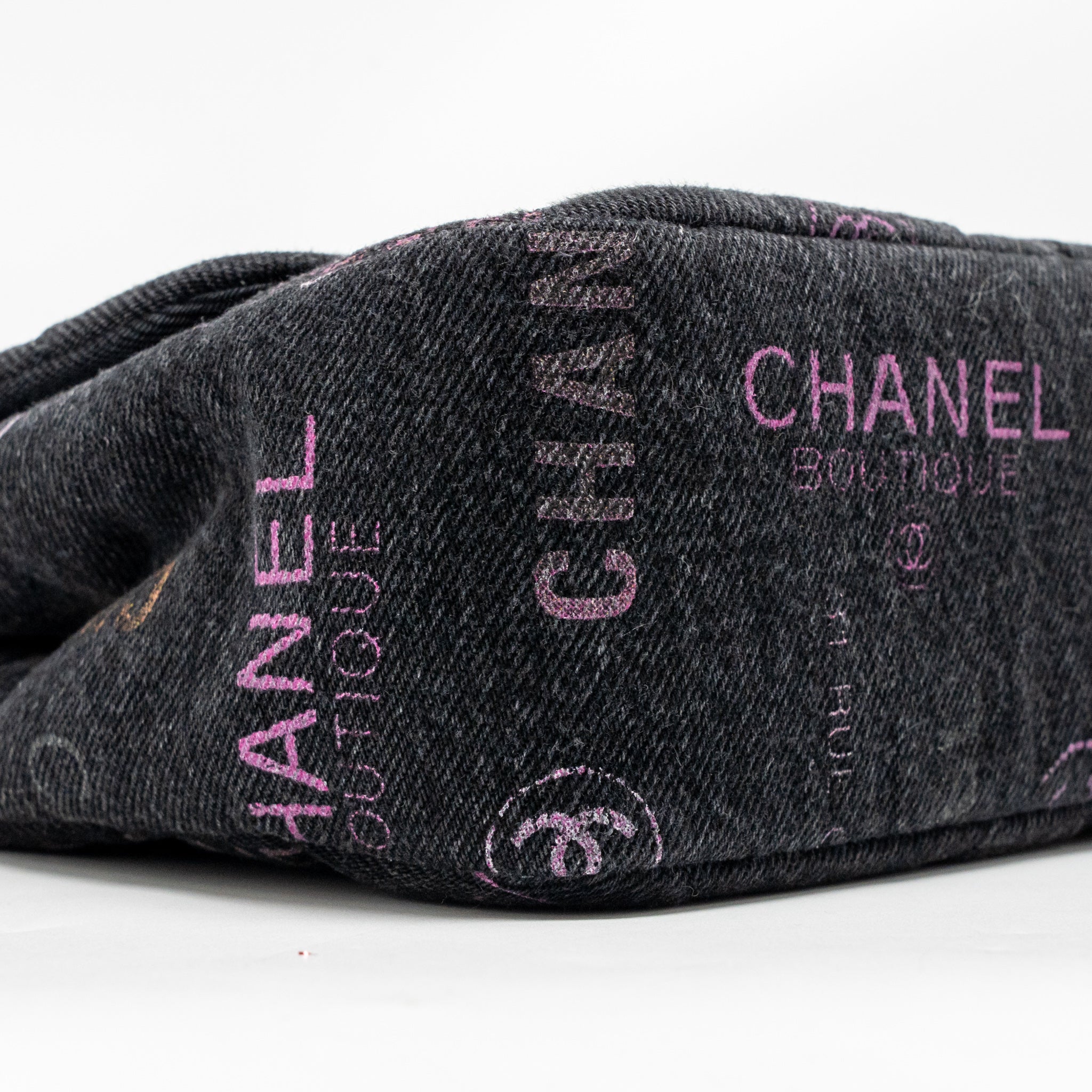 CHANEL LARGE MOOD FLAP BAG DENIM BLACK/MULTICOLOUR GHW (MICROCHIP)