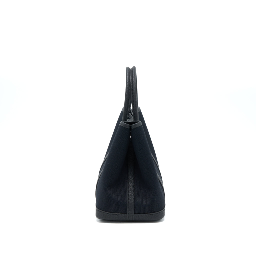 HERMES GARDEN PARTY 30 CANVAS/LEATHER BLACK SHW