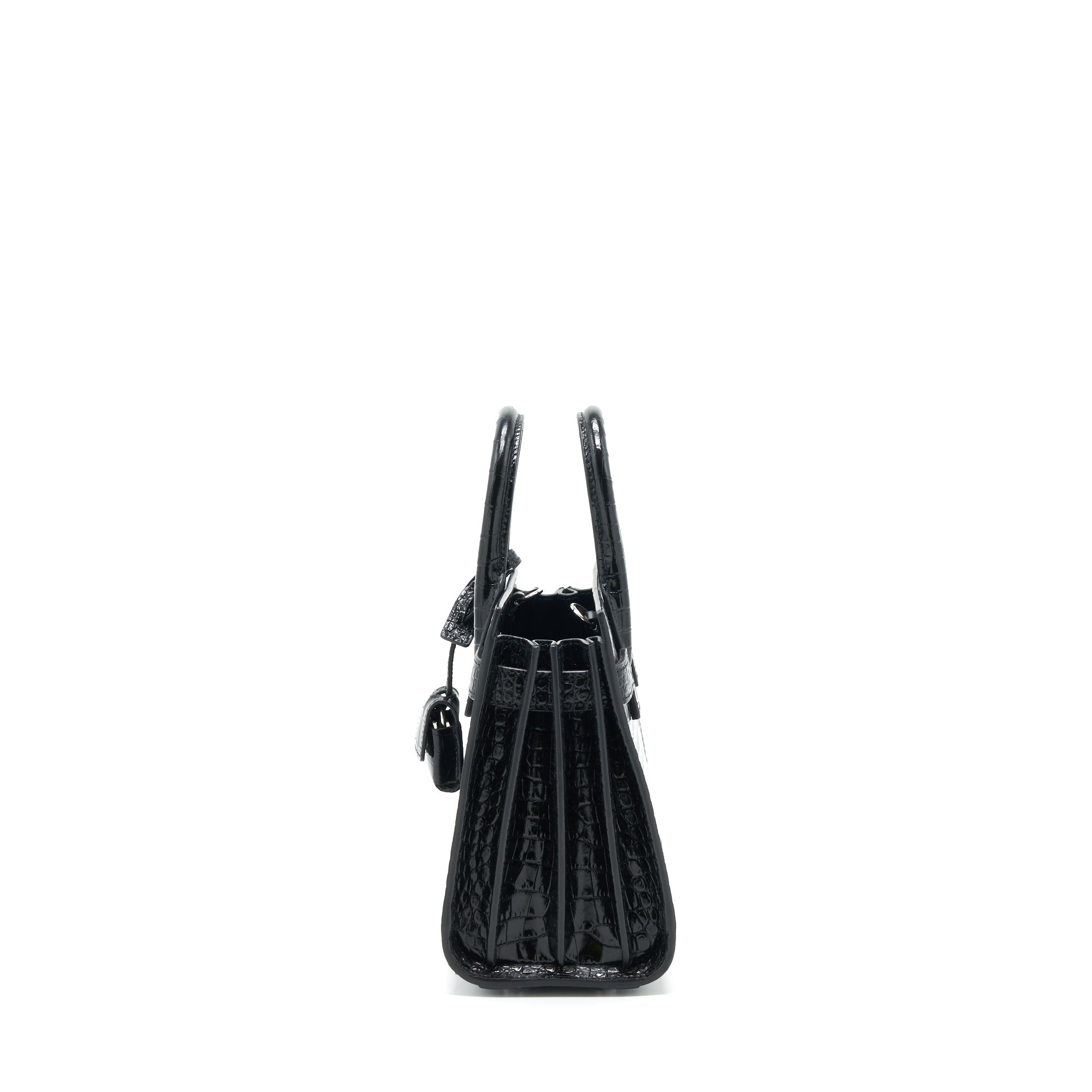 SAINT LAURENT SAC DE JOUR NANO IN CROC EMBOSSED CALFSKIN BLACK SHW
