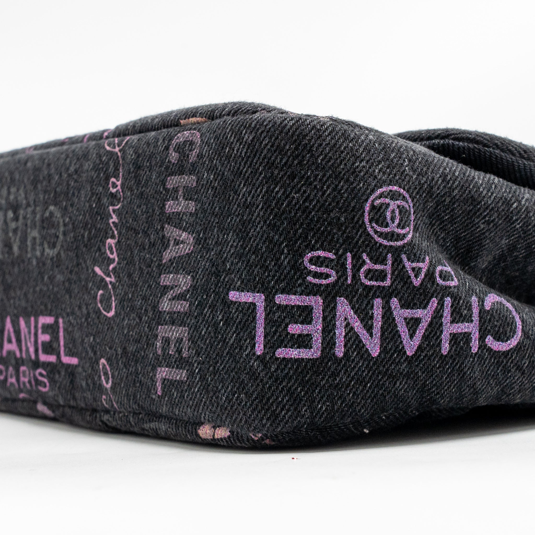 CHANEL LARGE MOOD FLAP BAG DENIM BLACK/MULTICOLOUR GHW (MICROCHIP)