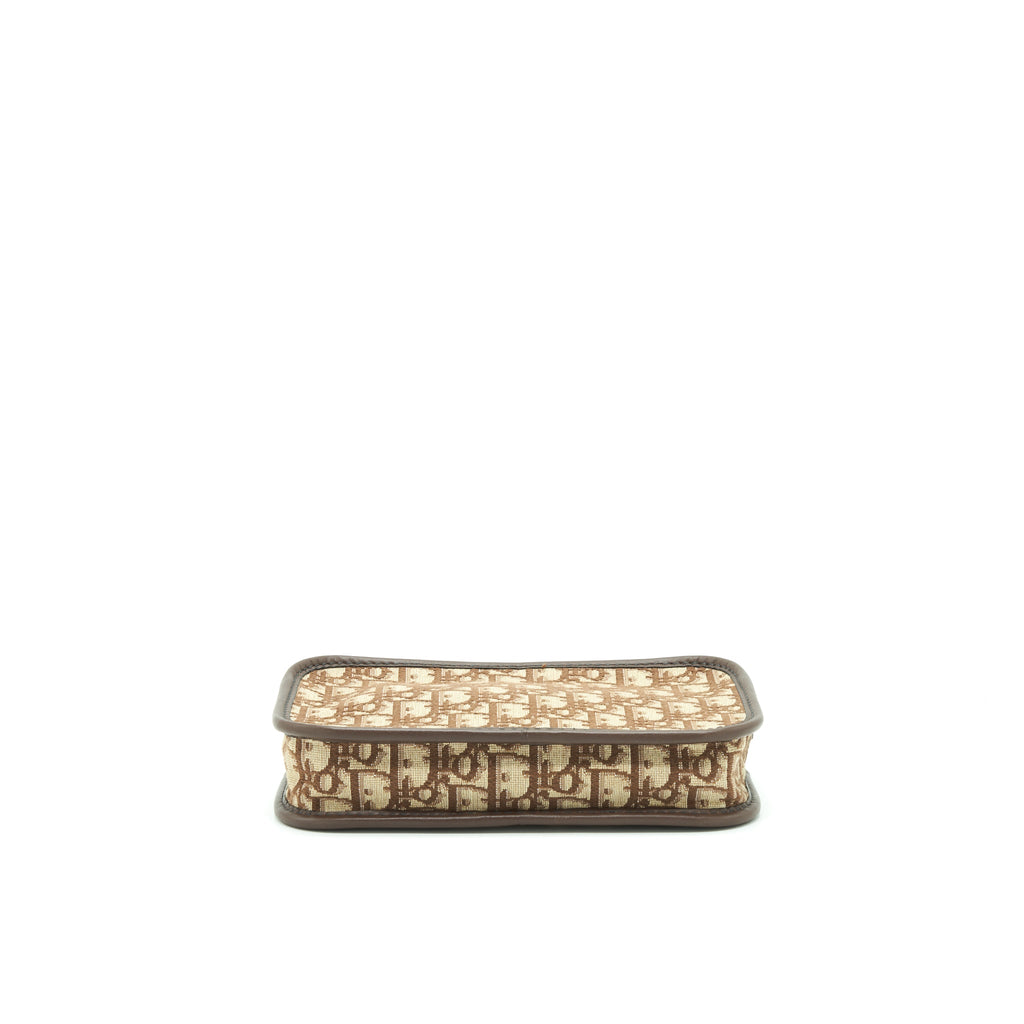 DIOR DIORQUAKE POUCH BROWN OBLIQUE CANVAS GHW