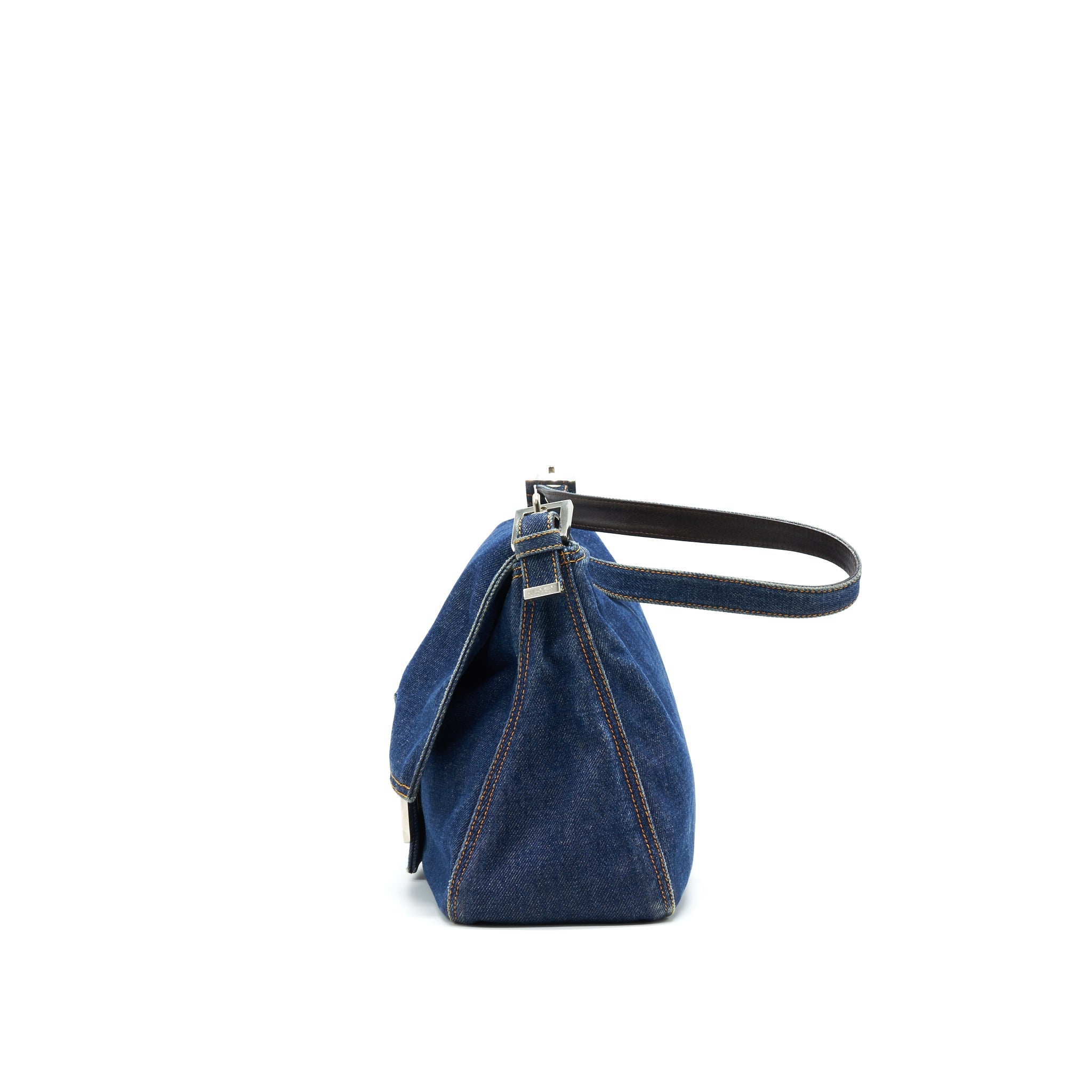 FENDI VINTAGE DENIM MAMMA BAGUETTE SHOULDER BAG