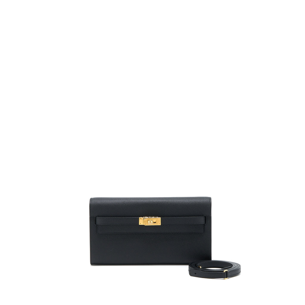 HERMES KELLY TO GO EPSOM BLACK GHW