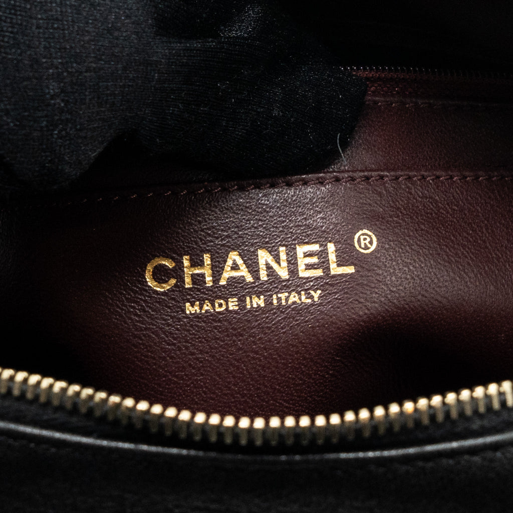 CHANEL ZIPPER CAMERA CHAIN BAG LAMBSKIN BLACK GHW