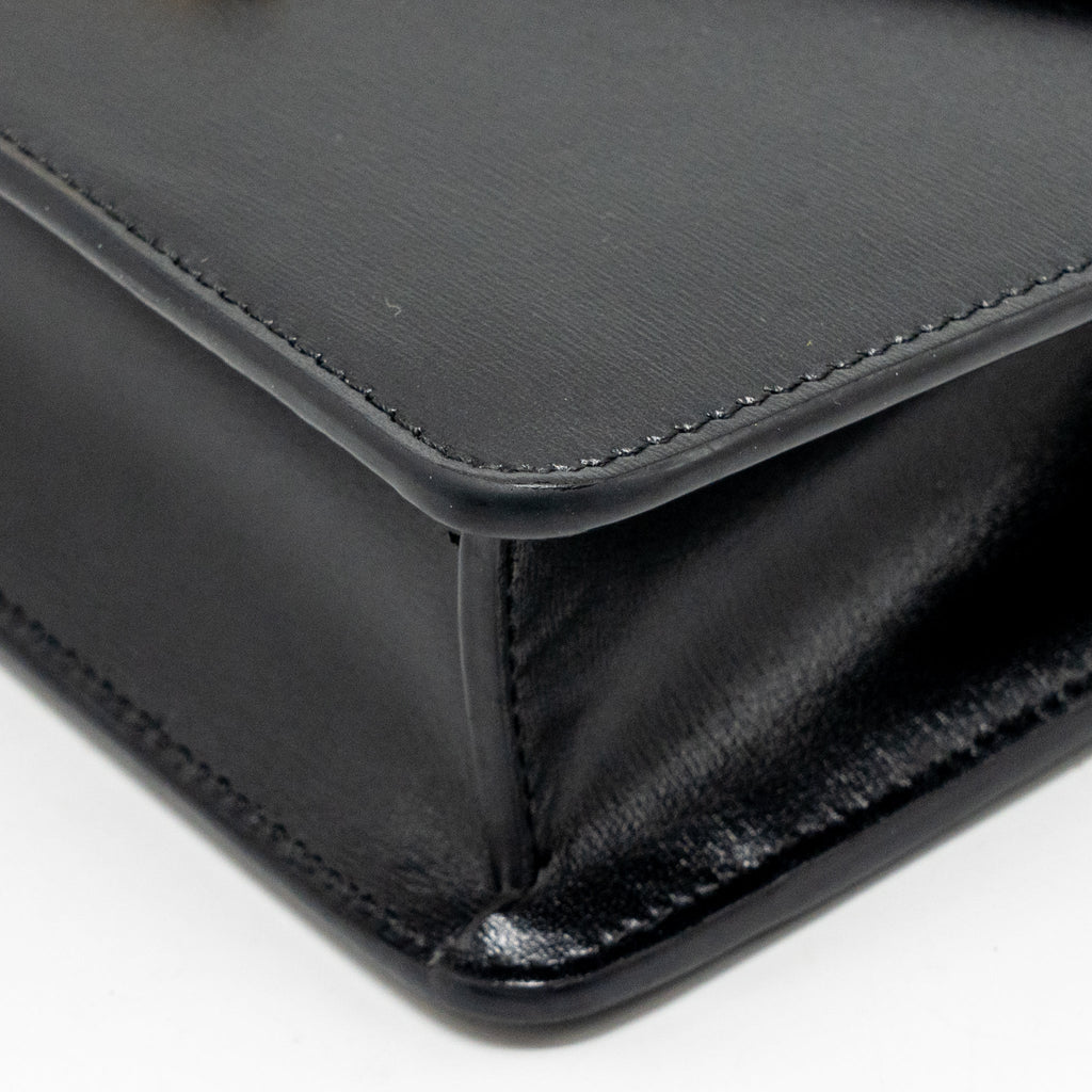 CELINE WALLET ON CHAIN MARGO SHINY CALFSKIN BLACK GHW