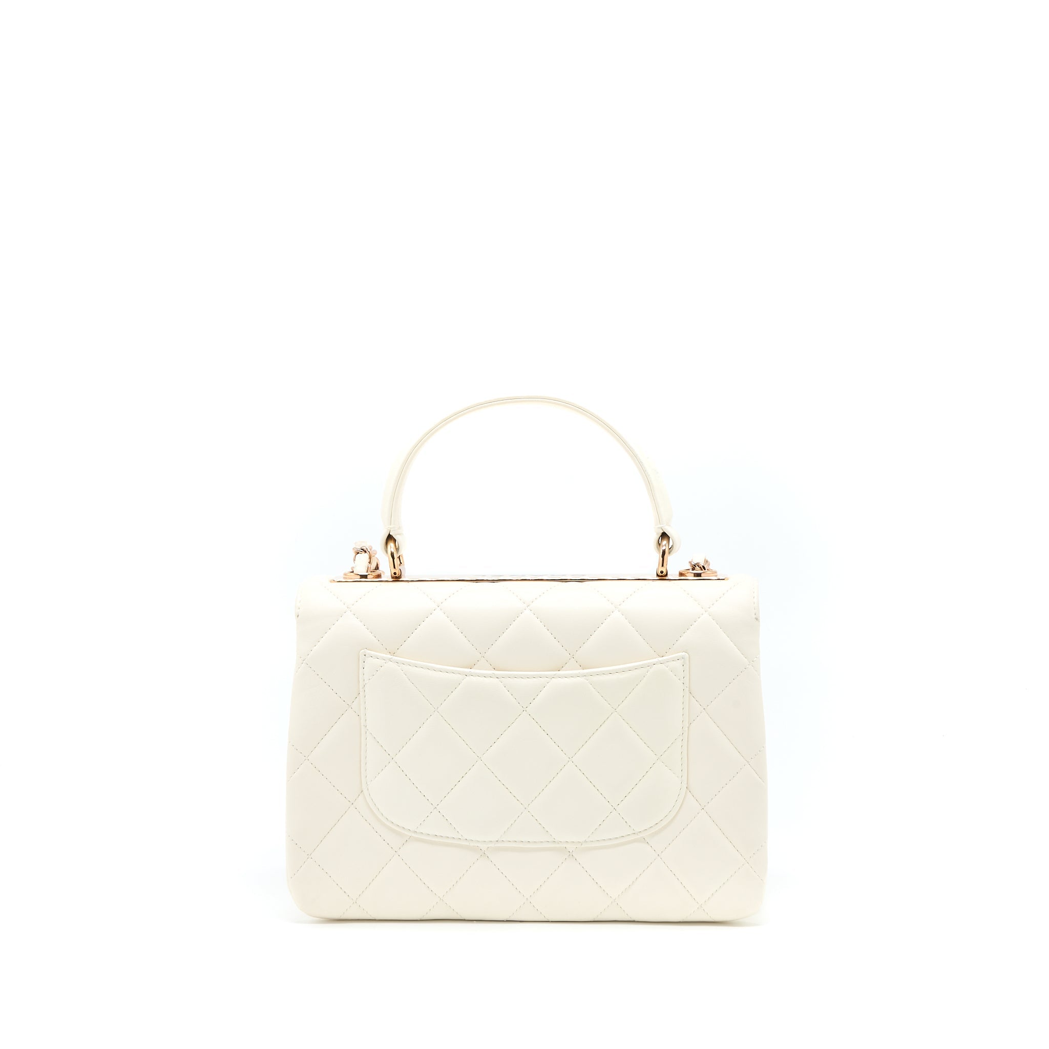 CHANEL SMALL TRENDY CC LAMBSKIN WHITE RGHW (MICROCHIP)