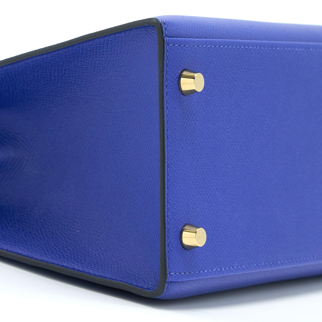 HERMES KELLY 28 SELLIER EPSOM BLEU ELECTRIQUE GHW