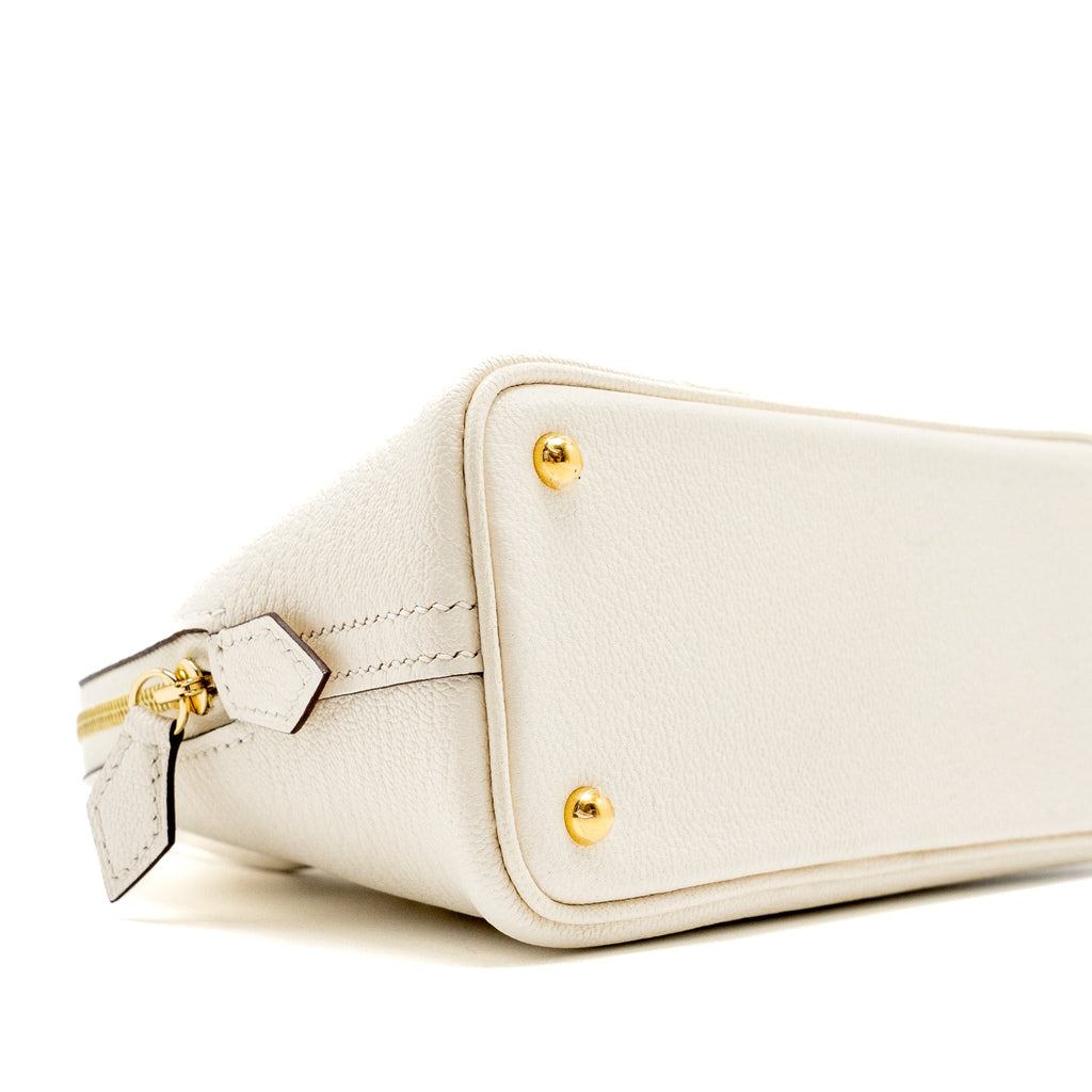 HERMES MINI BOLIDE CHÈVRE MYSORE NATA GHW