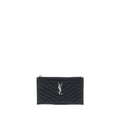 SAINT LAURENT CASSANDRA MATELASSE ZIPPED POUCH GRAINED CALFSKIN BLACK SHW