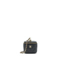 CHANEL SMALL VANITY CLUTCH WITH CHAIN CC PEARL CAVIAR BLACK LGHW